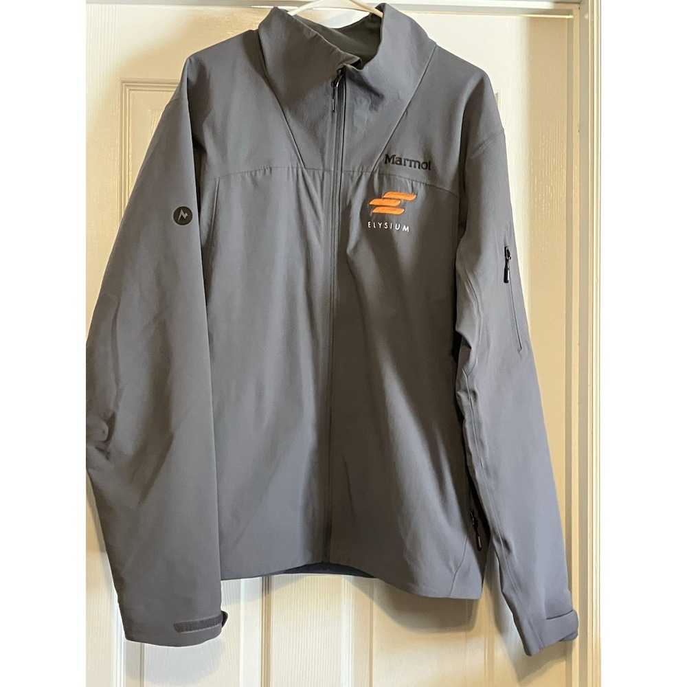 MARMOT Men's Gray Coat, Company Logo, Fleece Lined Jacket, Men's Size XL